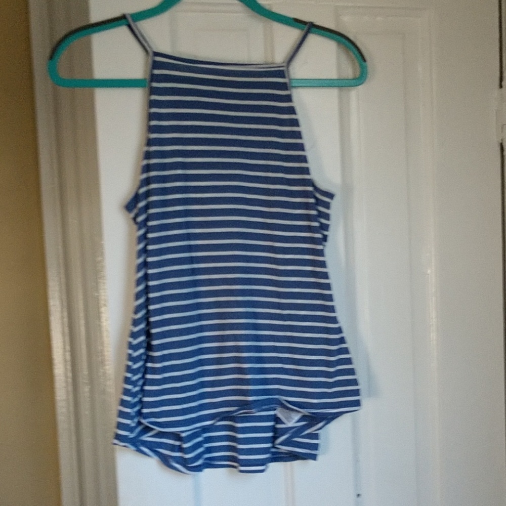 Blue/white striped tank